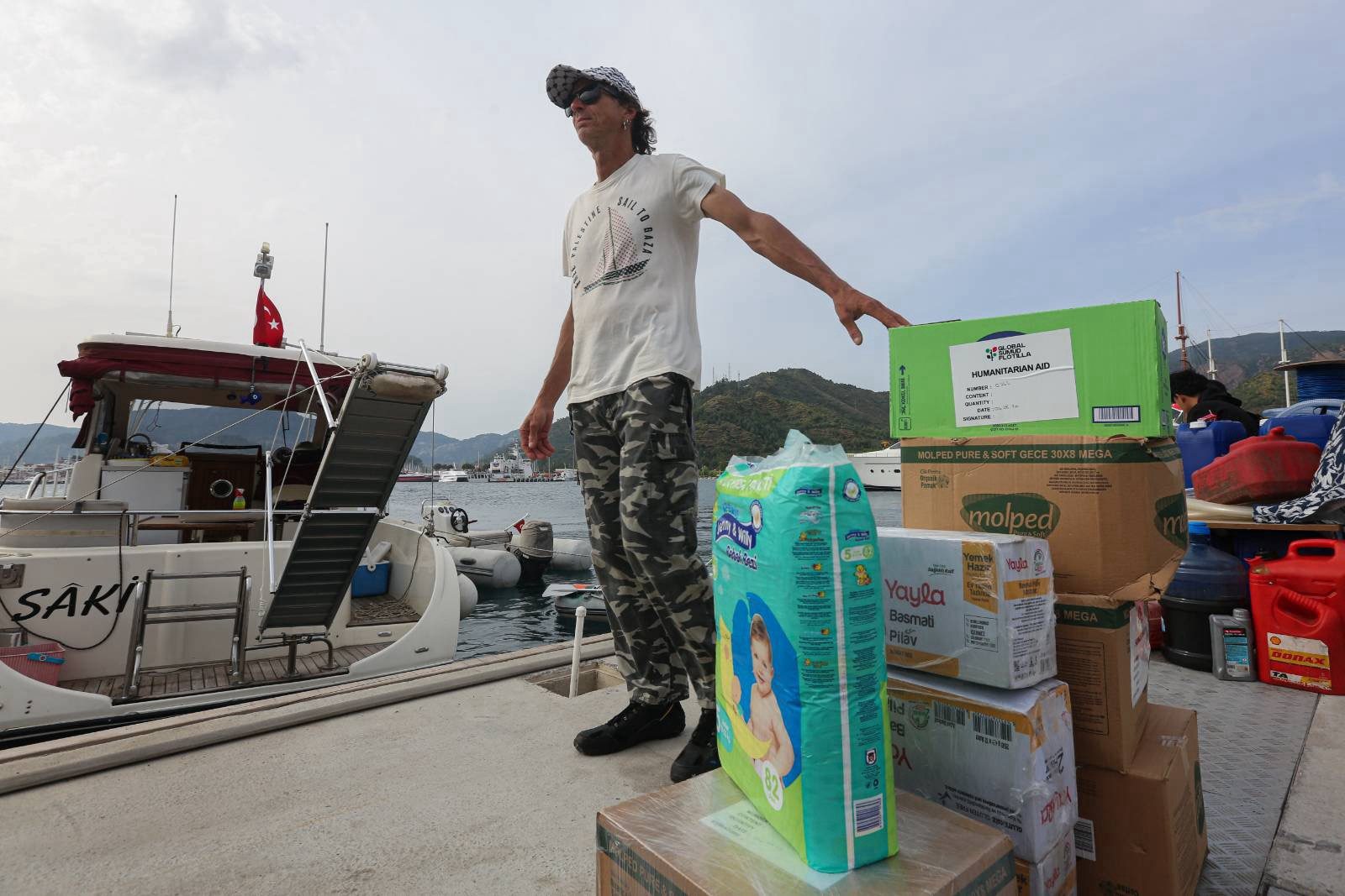 Humanitarian aid loaded for Gaza — food, medical supplies, and childcare essentials