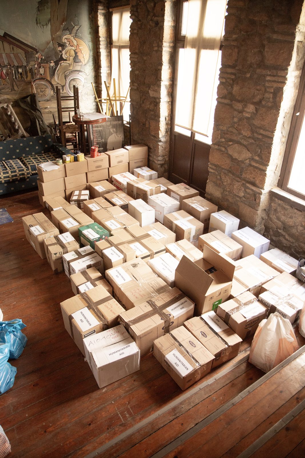 Humanitarian aid loaded for Gaza — food, medical supplies, and childcare essentials