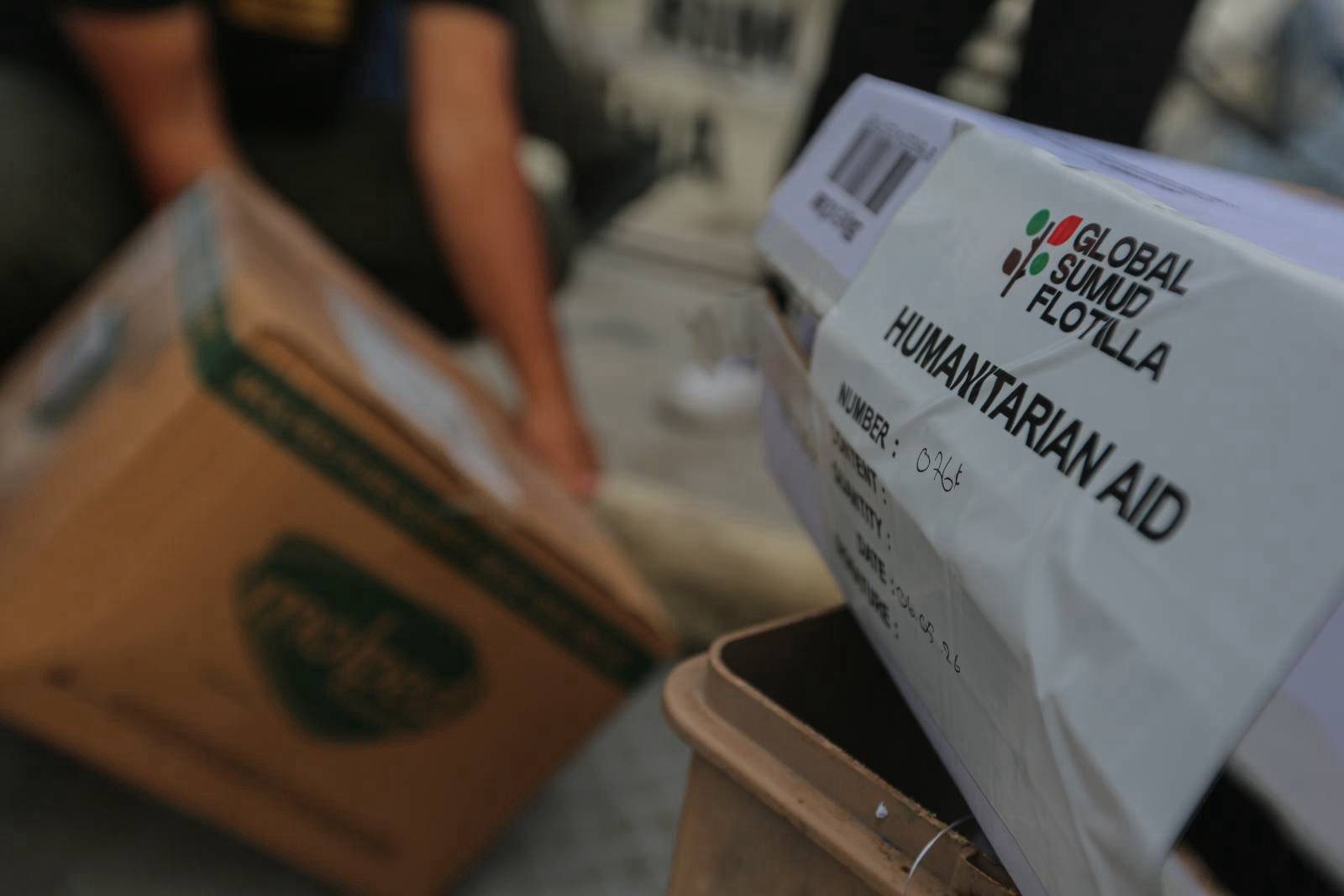 Humanitarian aid loaded for Gaza — food, medical supplies, and childcare essentials