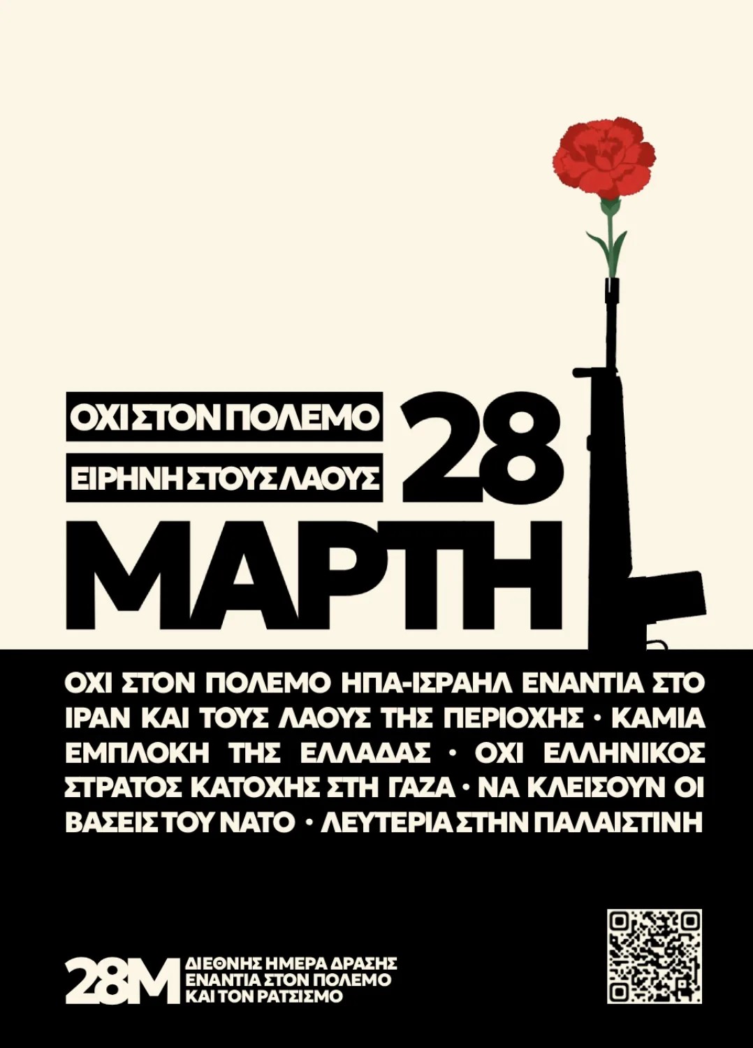 28 ΜΑΡΤΗ – ΣΤΟΥΣ ΔΡΟΜΟΥΣ ΕΝΑΝΤΙΑ ΣΤΟΝ ΠΟΛΕΜΟ